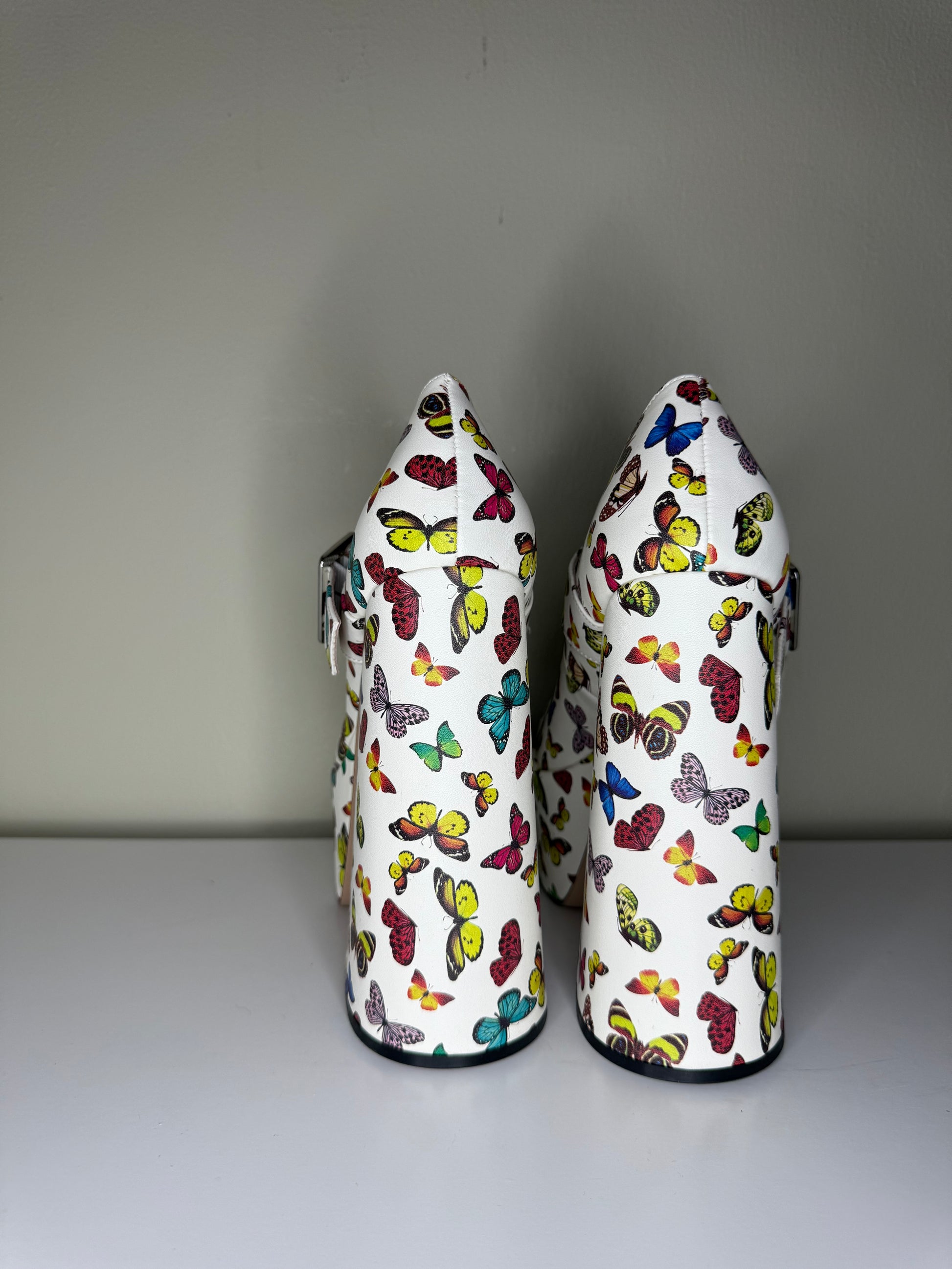 Steve Madden Butterfly Print Platform Mary Jane Heels