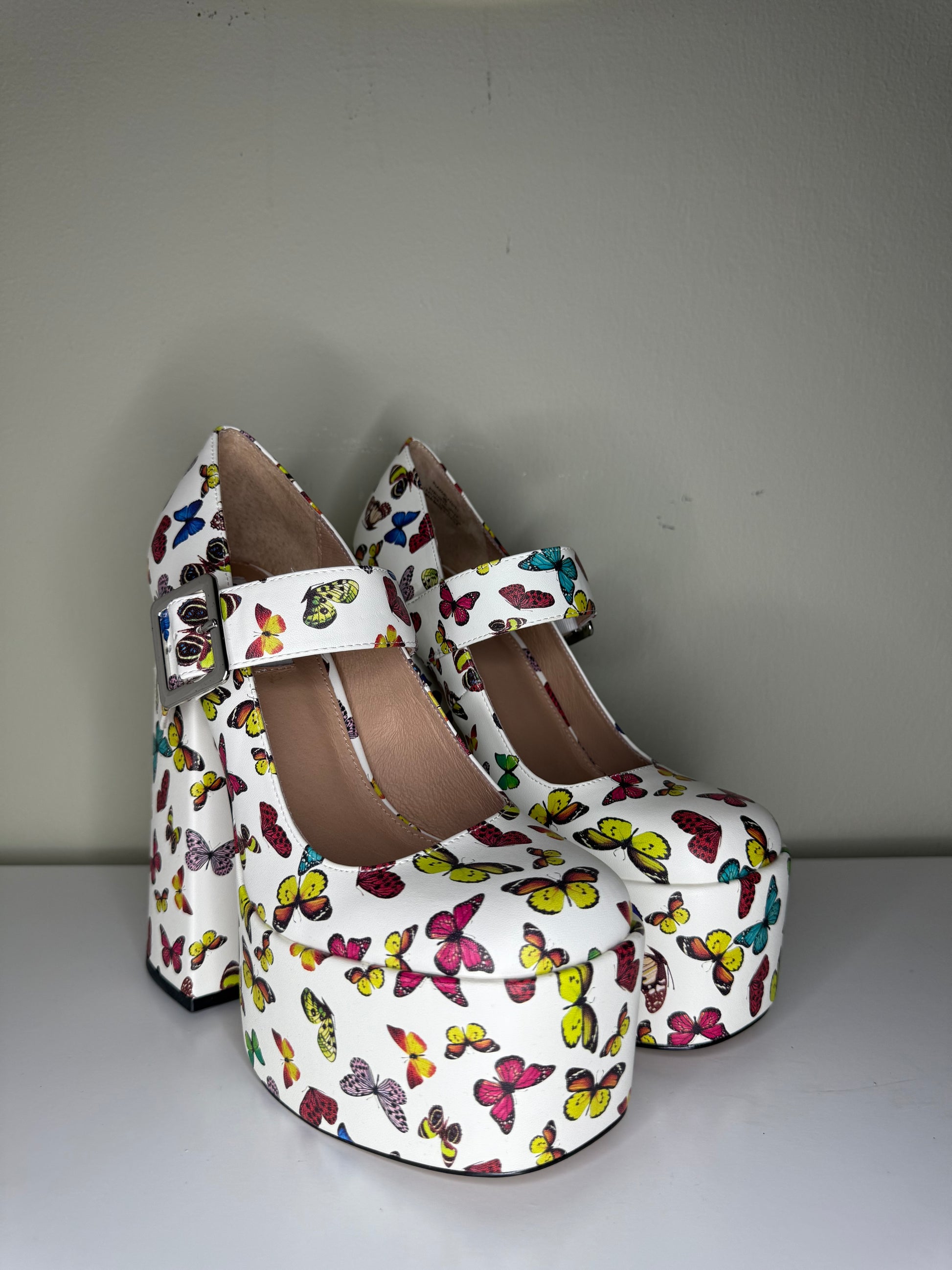 Steve Madden Butterfly Print Platform Mary Jane Heels