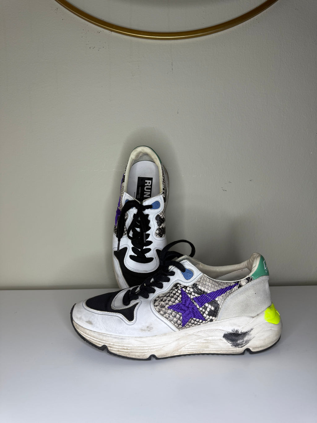 GOLDEN GOOSE WMNS Running Sole ‘Natural Snake’ Sneakers