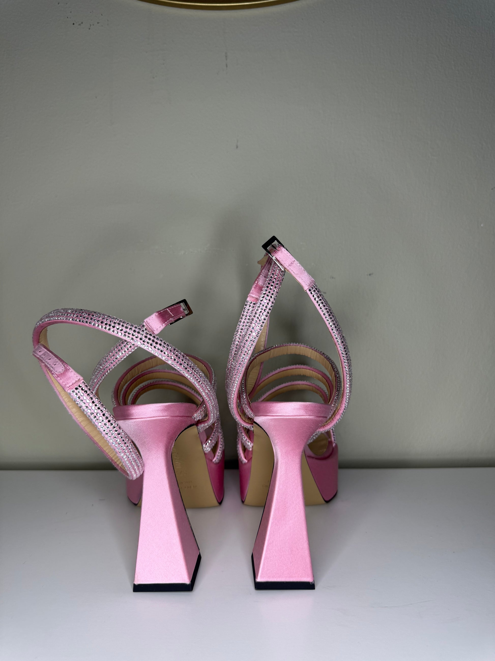 Mach & Mach Sydney Pink Embellished Platform Sandals